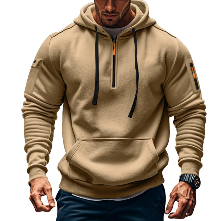 Functional hoodie for men with contrasting zipper and practical pockets Lune London