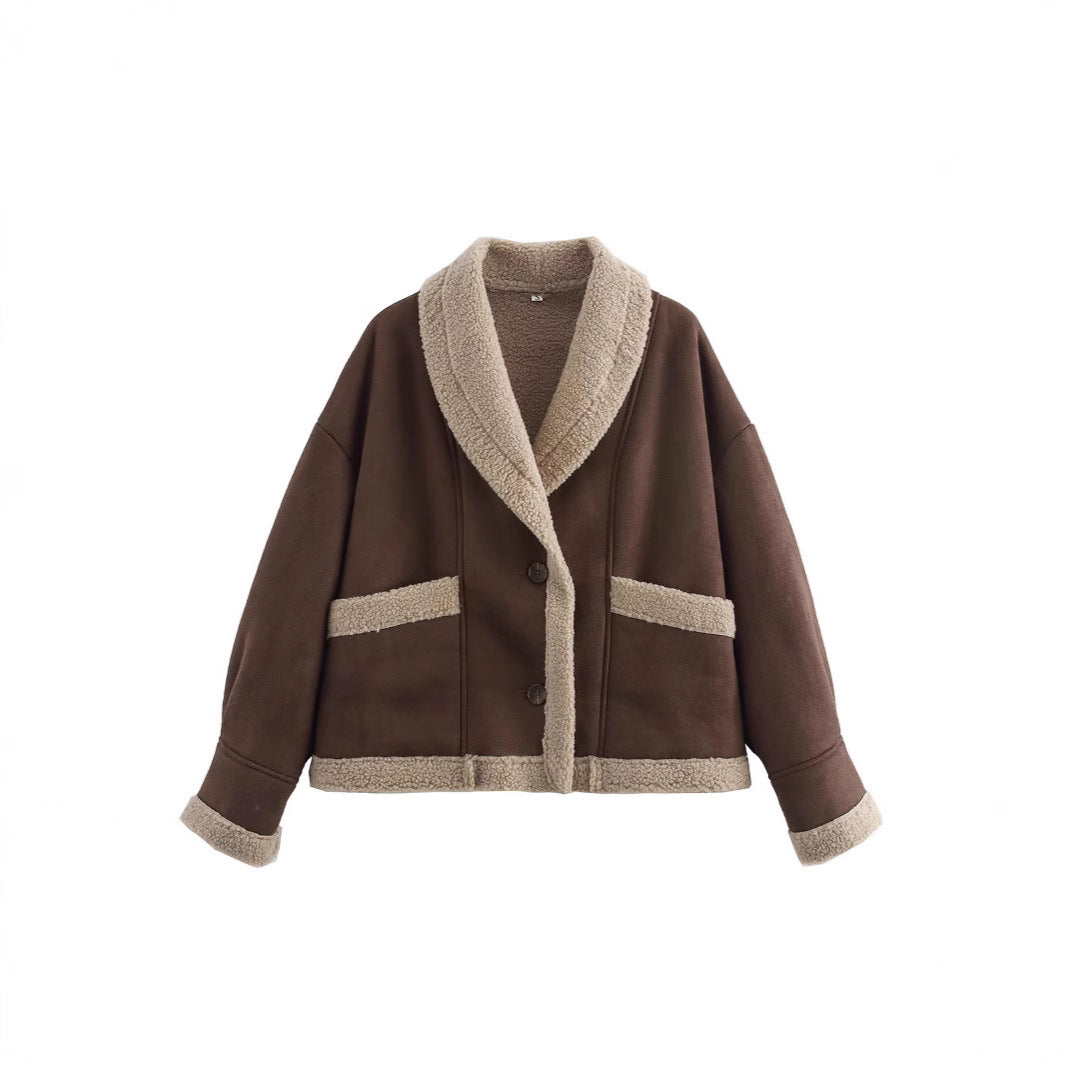 Ladies plush jacket with wool Lune London