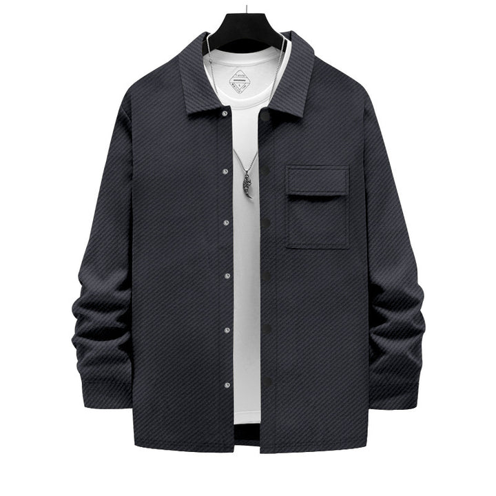 Men's casual cotton jacket with textured design and practical pockets Chic and style