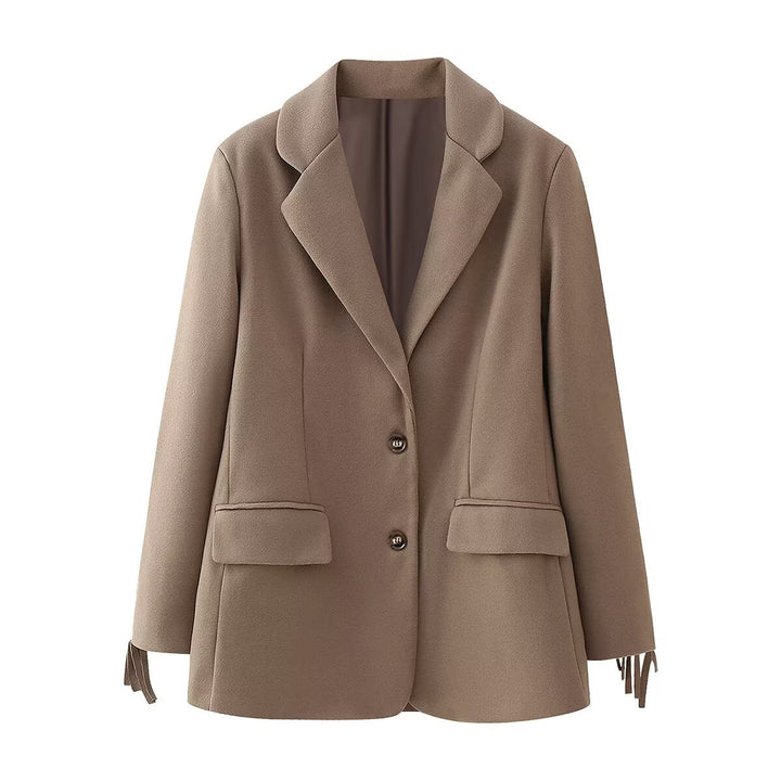Elegant blazer for women with fringed details and two practical pockets Lune London