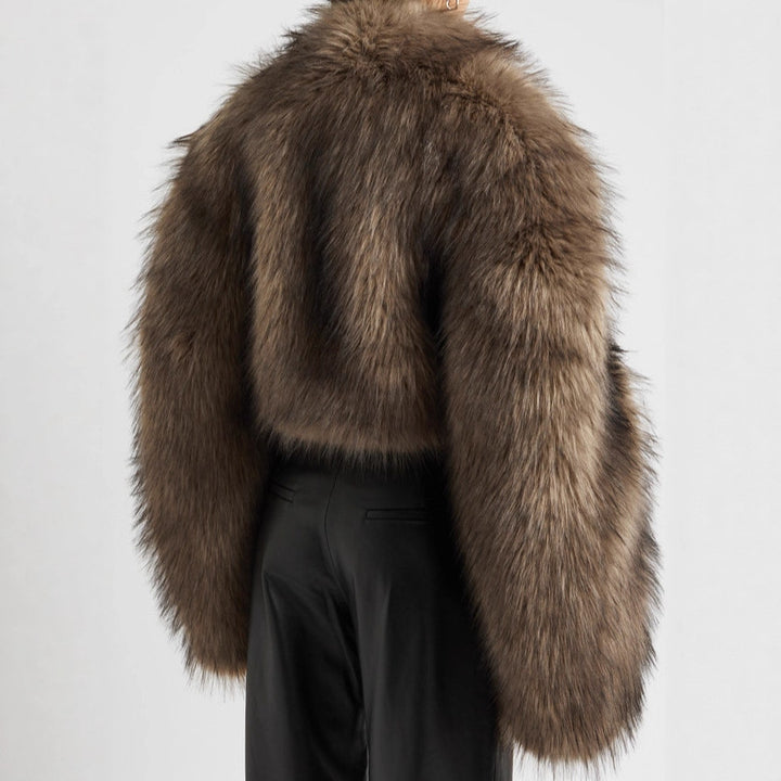 Ladies luxurious faux fur cropped bolero Lune London
