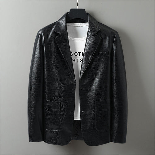 Trendy synthetic leather blazer for women Lune London