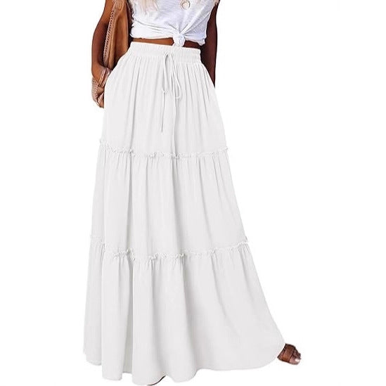 Jupe maxi aérienne pour femmes avec détails de volants Chic & Stil
