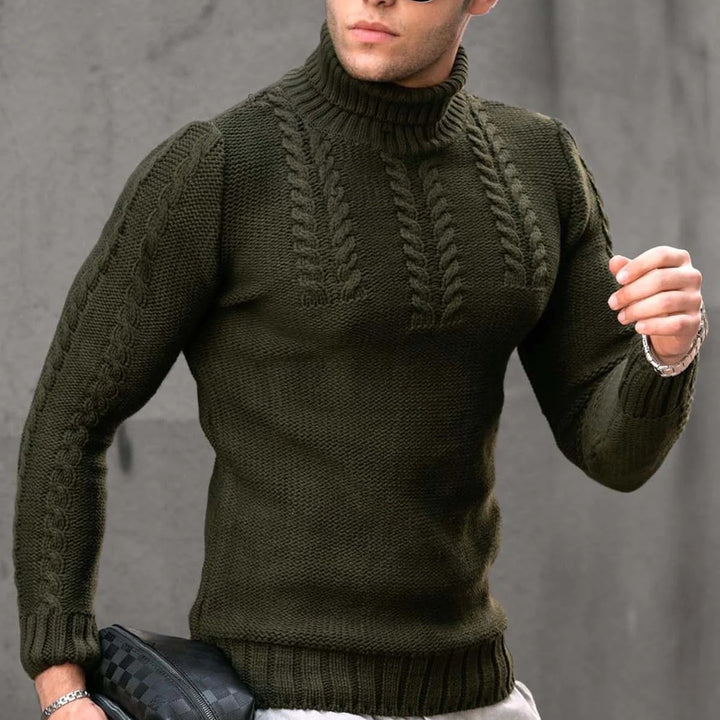 Knitted pullover for men with high collar Lune London