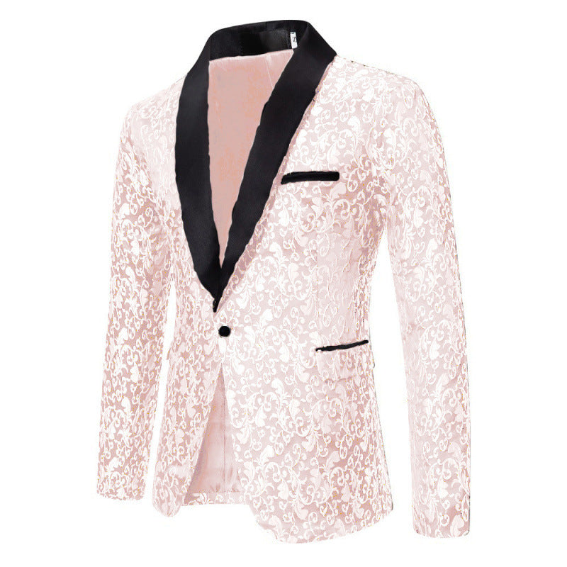 Veste de smoking de luxe pour hommes avec motif jacquard floral Lune London