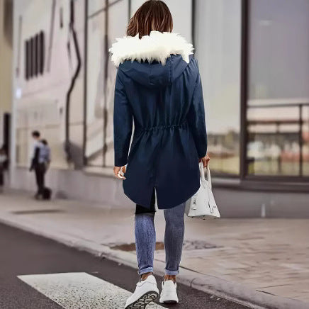 Ladies padded winter coat with removable hood Lune London