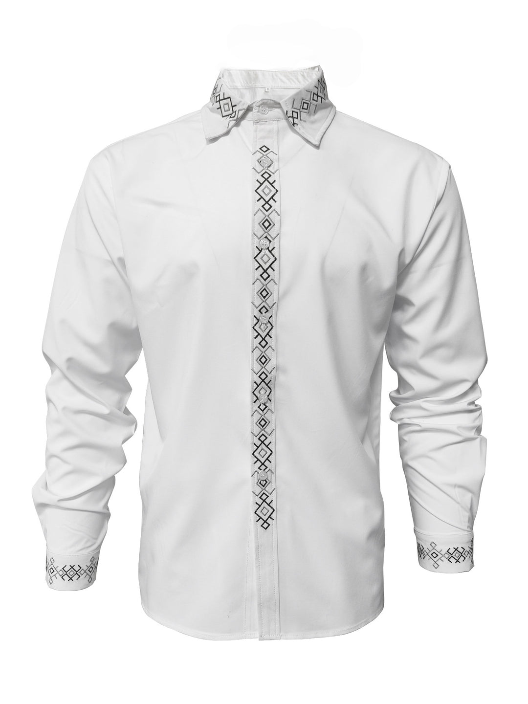 Elegant long-sleeve shirt for men with exclusive embroidered collar Lune London