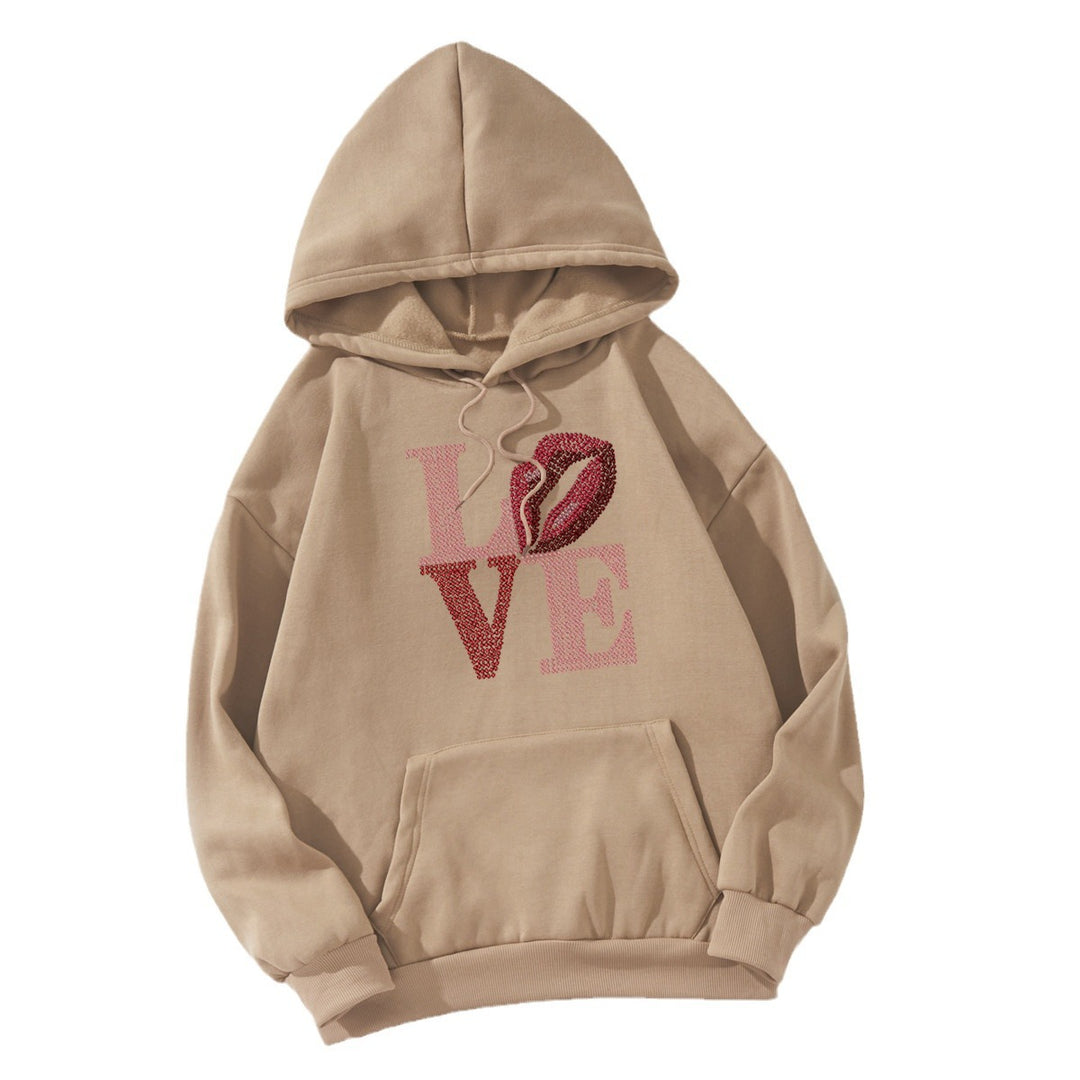 Women's hoodie with creative lip design Chic & Stil
