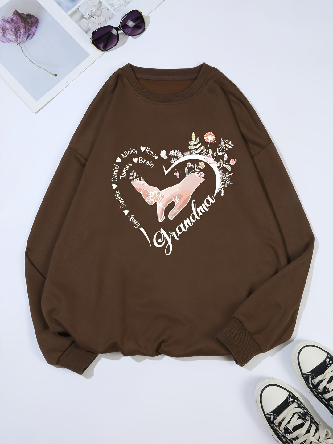 Pull décontracté féminin avec motifs floraux Chic & Stil