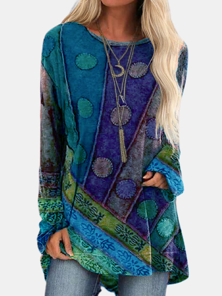 Casual long sleeve shirt for women with colorful pattern Lune London