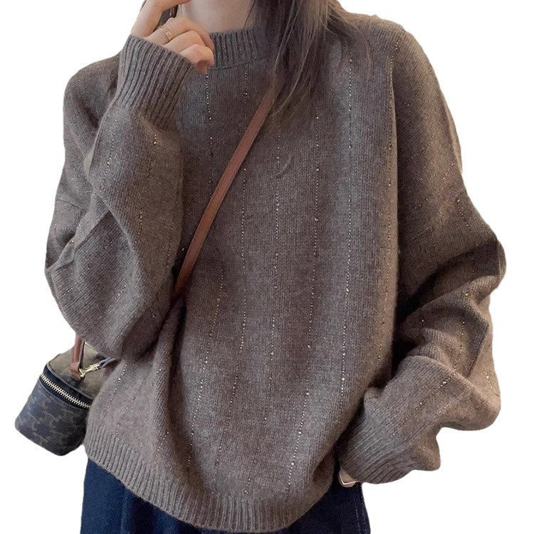 Pull-over tricot confortable pour dames avec des accents scintillants Lune London