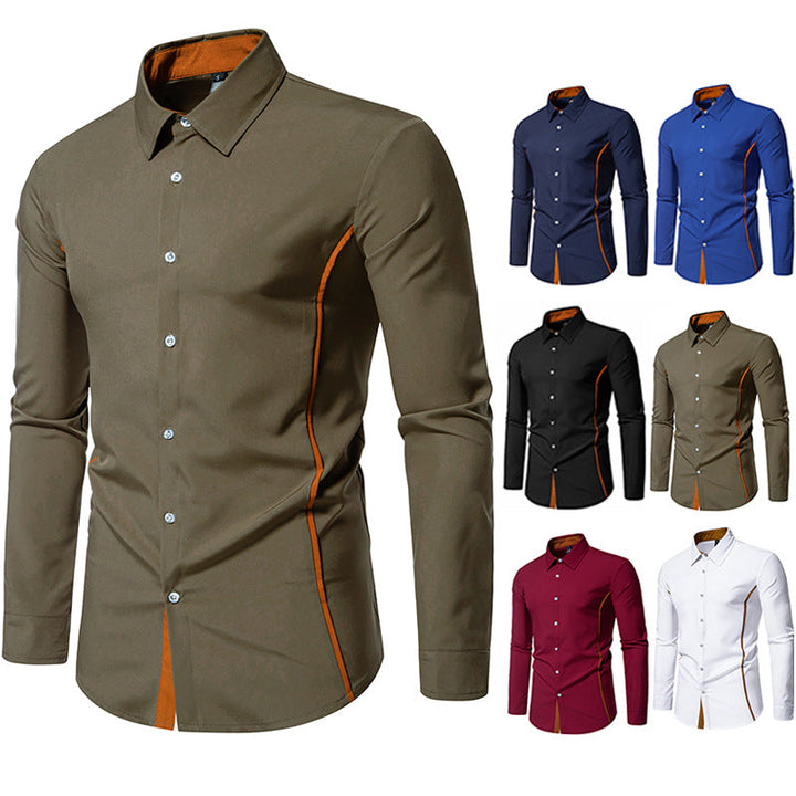 Lune London | Men's Long Sleeve Shirt with Contrast Stitching and Modern Cut