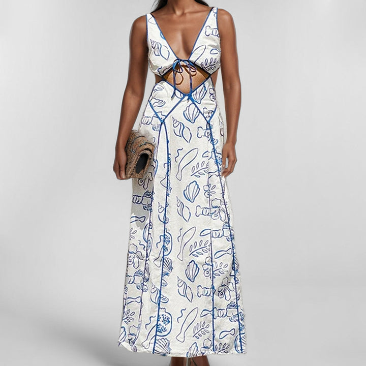 Robe maxi femme avec détail de dos tressé et motif floral Chic & Stil