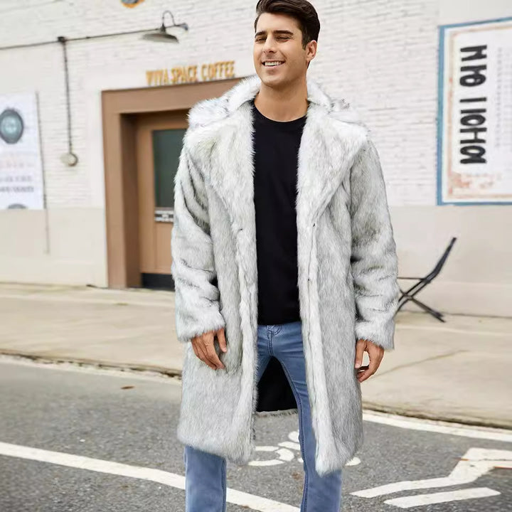 Luxurious faux fur coat for men with a modern design Lune London