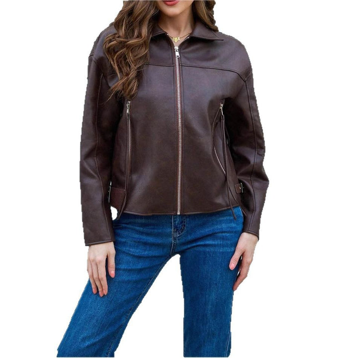 Trendy faux leather jacket for women with a relaxed fit Lune London