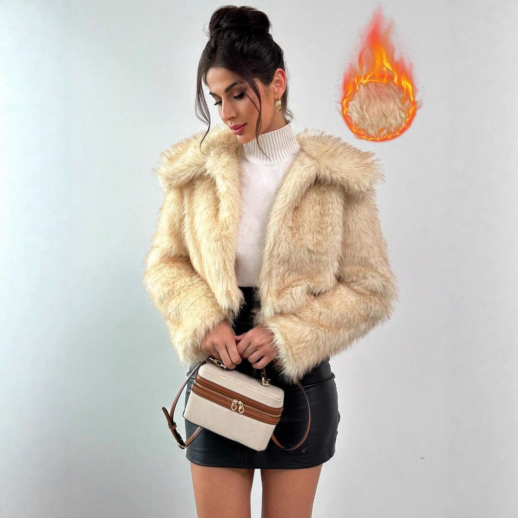 Ladies Chic and Stylish Faux Fur Jacket