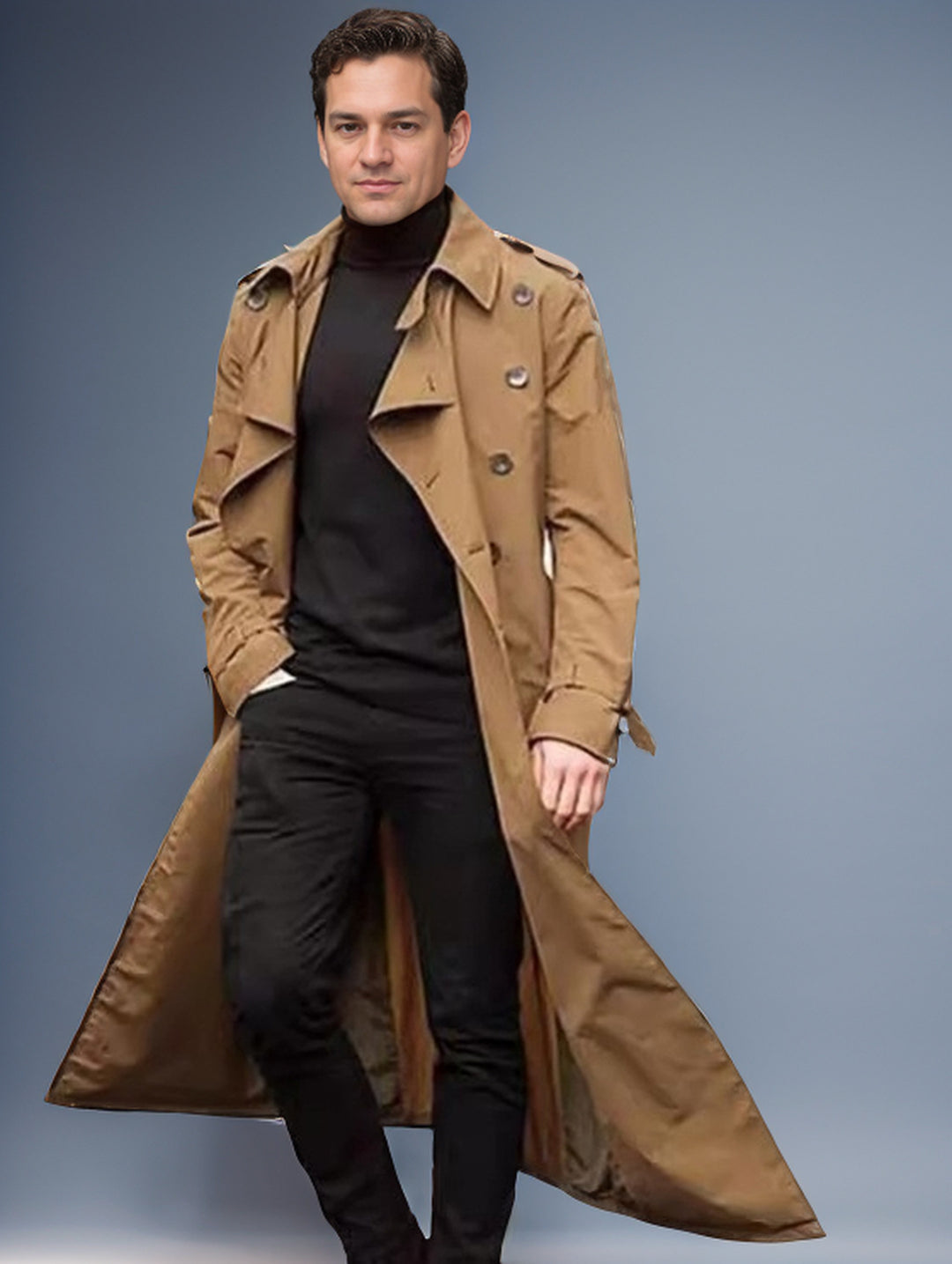Men Elegant Long Trench Coat Lune London