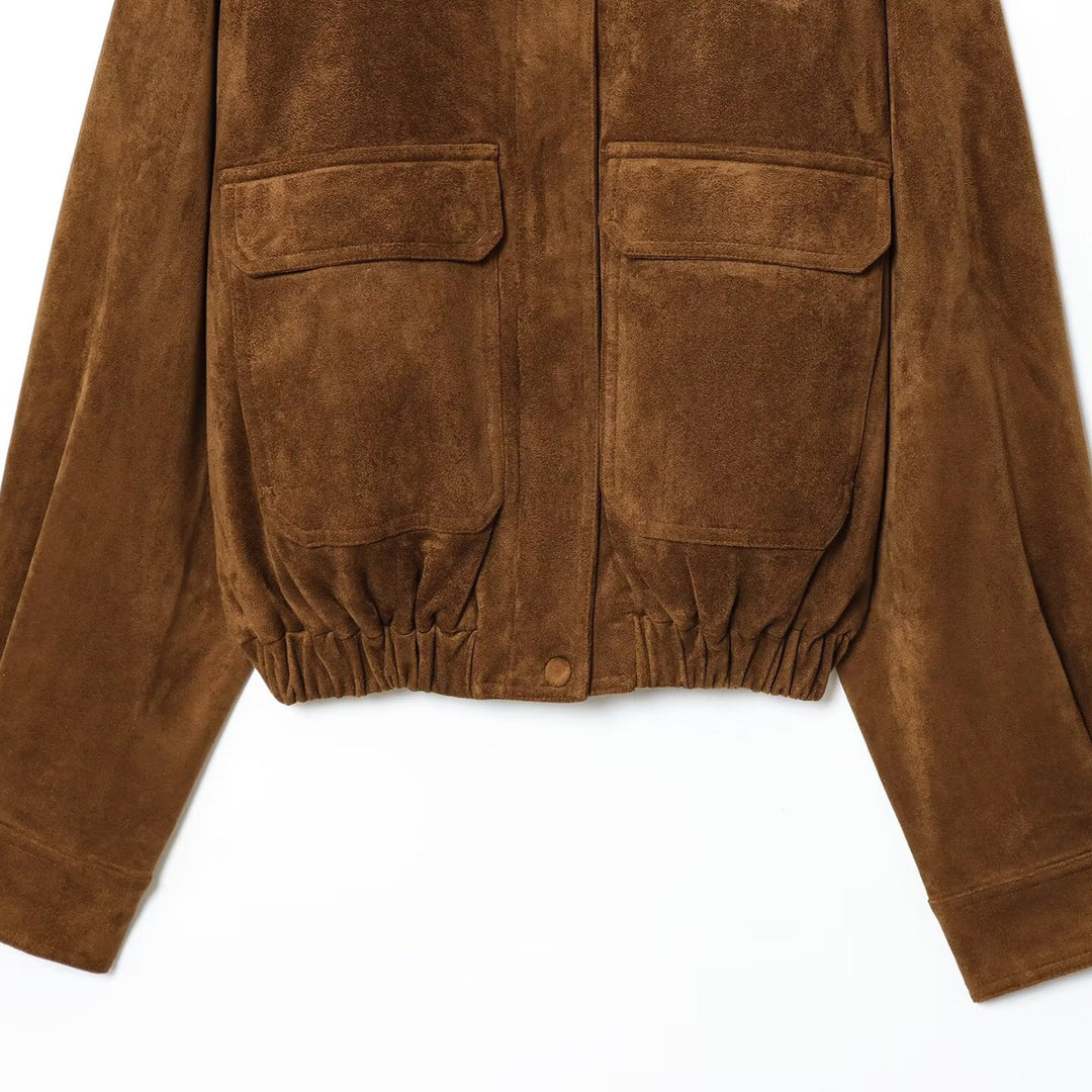 Trendy suede jacket for women with practical pockets Lune London