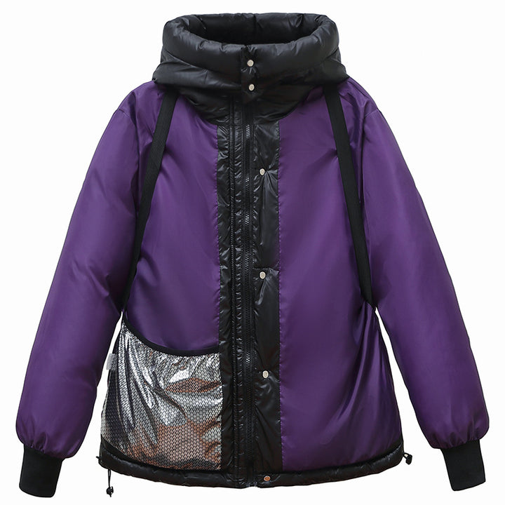 Women's down jacket with hood and practical zipper Lune London