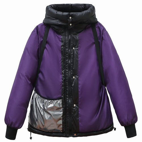 Women's down jacket with hood and practical zipper Lune London