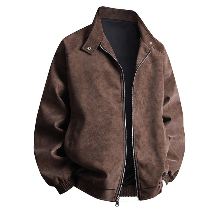 Stylish synthetic leather jacket for men with modern design and elastic cuffs Lune London