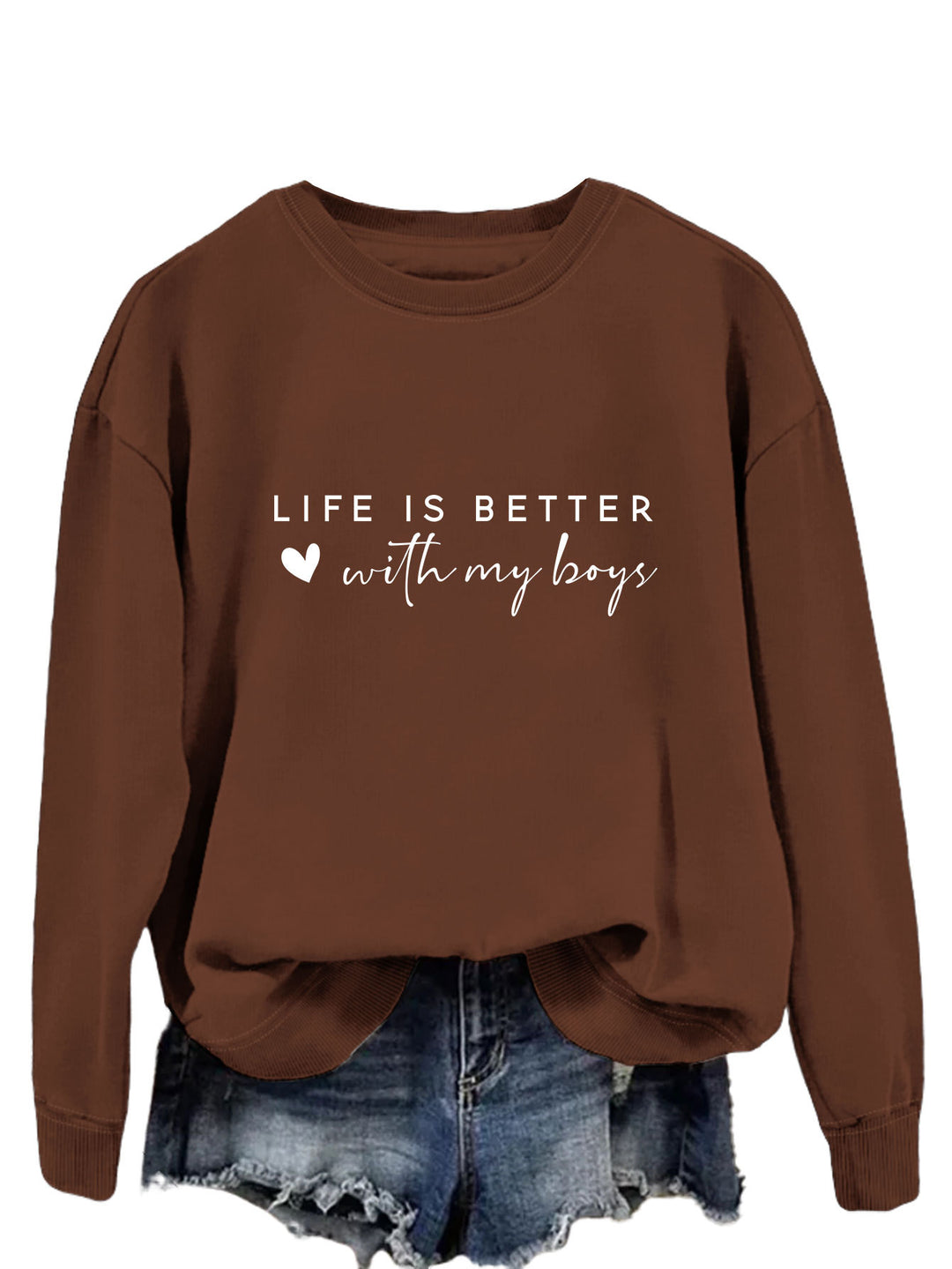Pull femme confortable à col rond avec impression inspirante Chic & Stil
