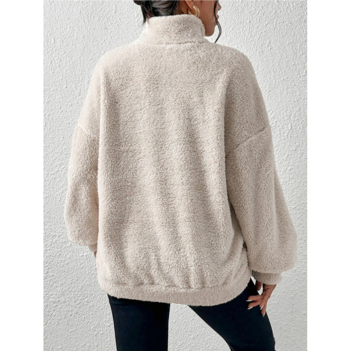 Ladies Soft Sweater and Teddy with half-zip and kangaroo pocket Lune London