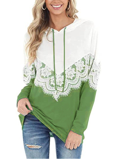 Ladies Elegant Hoodie with Lace Applications Lune London
