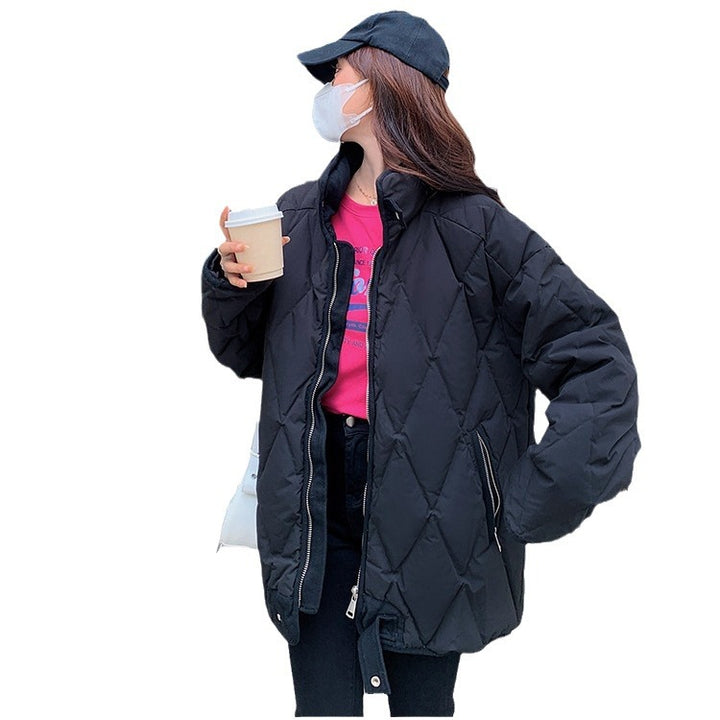 Ladies Comfortable Quilted Winter Jacket with High Collar Lune London