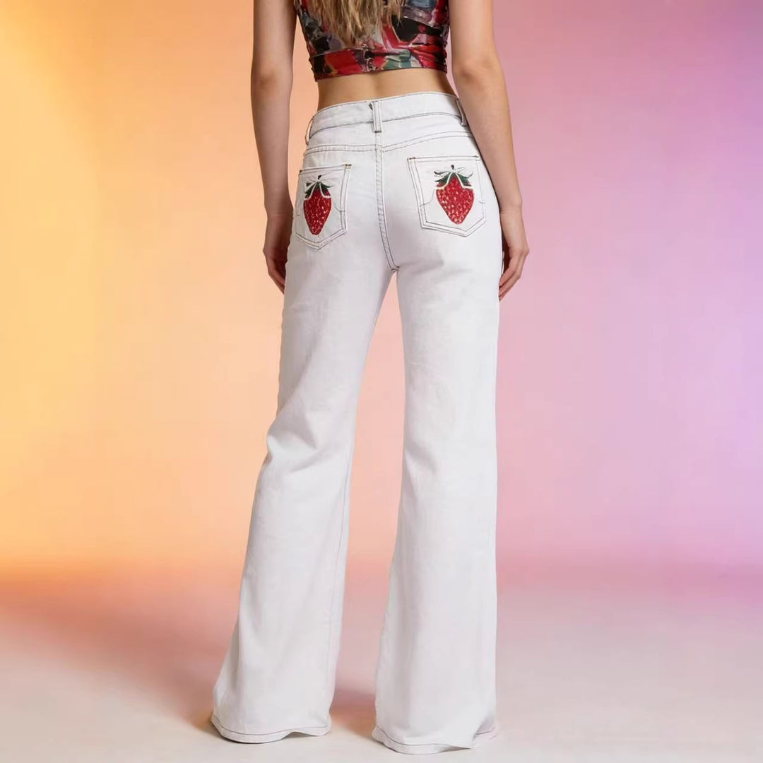 Women Flared Jeans with High Waist and Elegant Seam Details Lune London