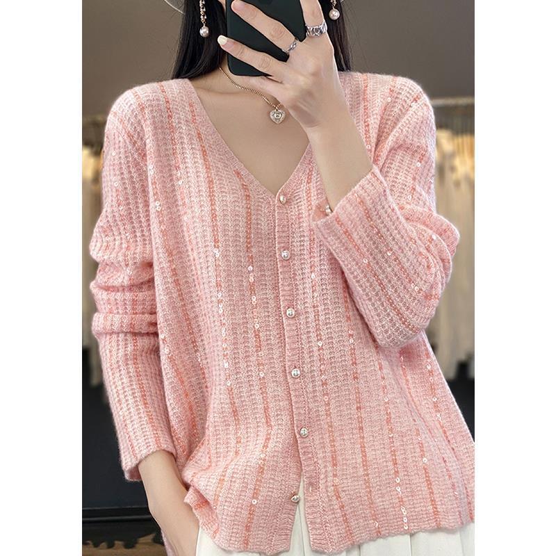 Ladies Button Sequins Cardigan Sweater Lune London