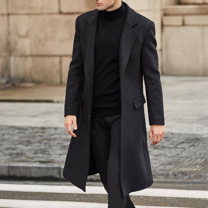 Elegant winter coat for men, long, with classic lapels Lune London