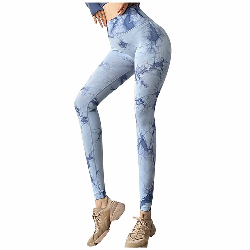 Women High-Waist Leggings with trendy tie-dye pattern and figure-flattering cut Lune London