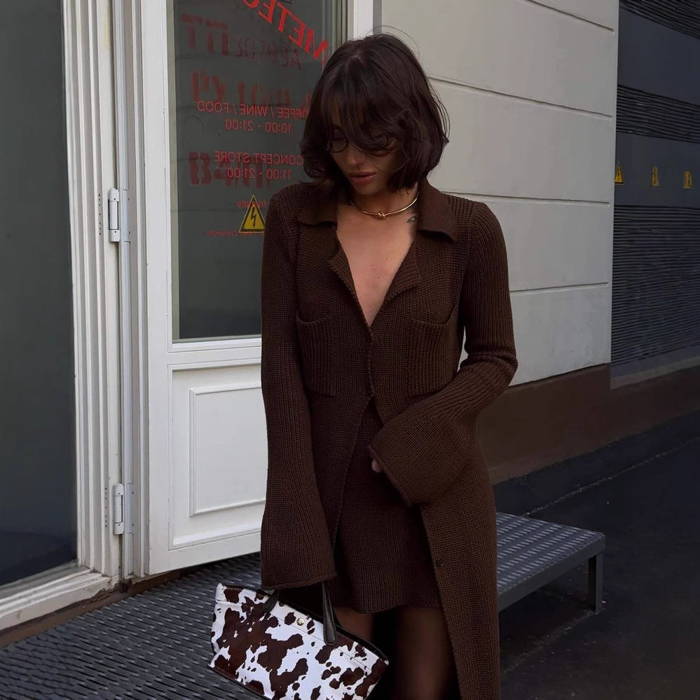 Ensemble tricot femme avec blazer cintré et jupe tendance Chic & Stil