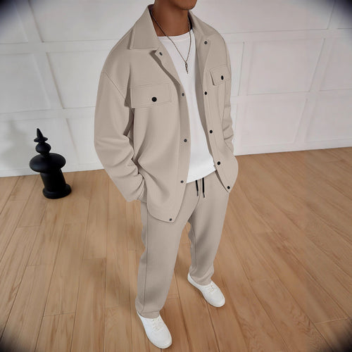 Elegant leisure suit for men with textured jacket and comfortable pants Lune London