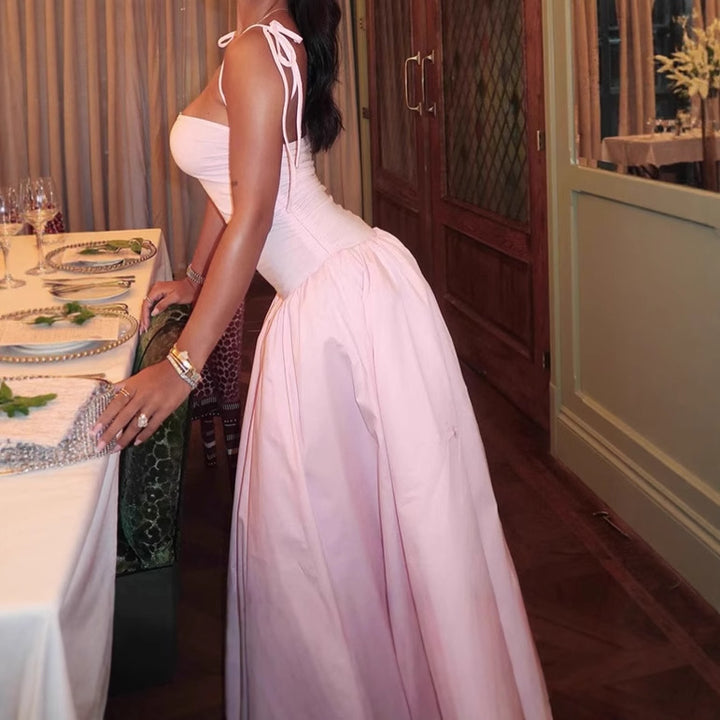 Ladies Elegant Evening Dress with Off-Shoulder Design and Flowing Skirt Lune London