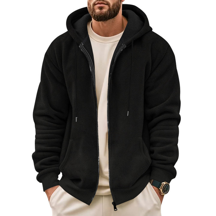 Men's hoodie with structured surface and functional pockets Lune London
