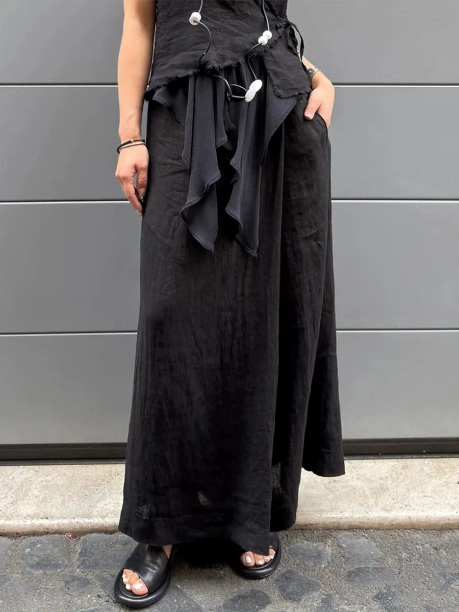 Pantalons en lin larges pour femmes Lune London
