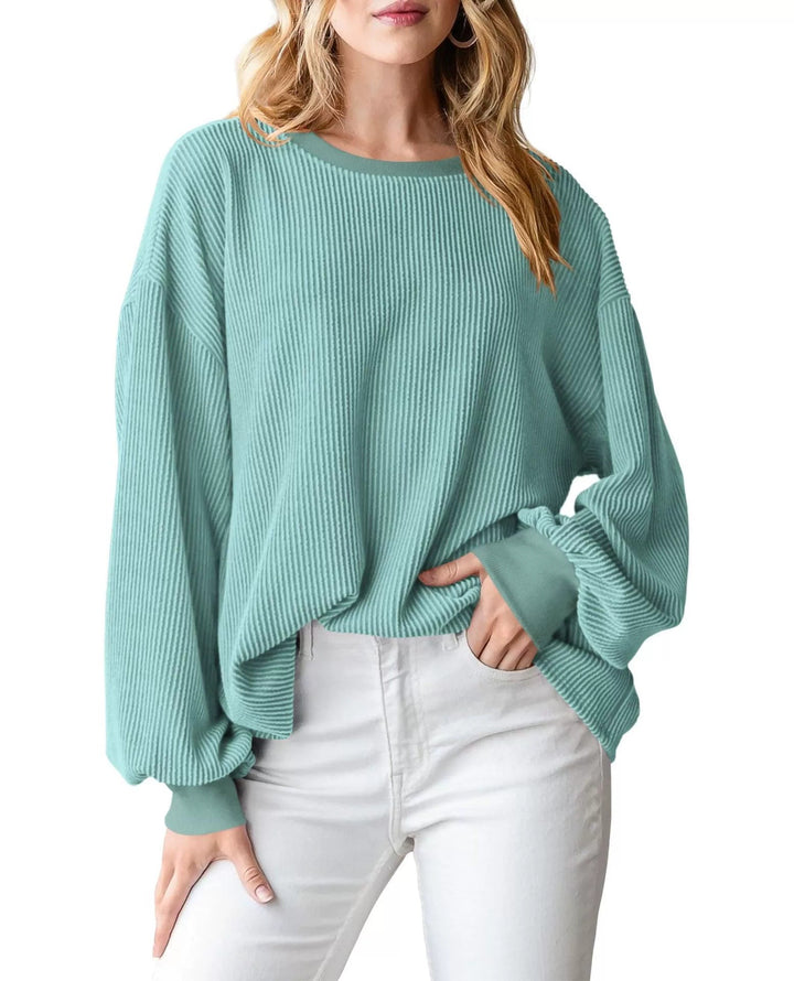 Pull en rib avec des manches amples pour femmes Lune London