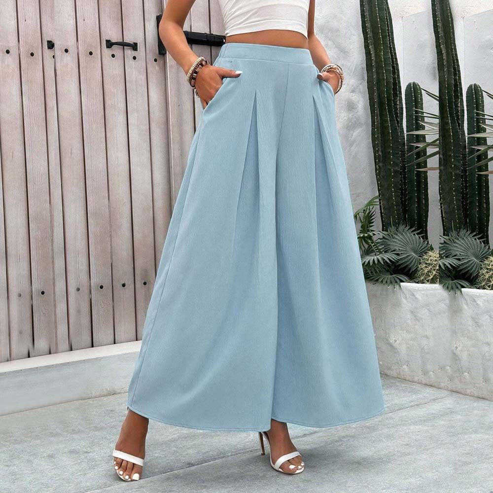 Pantalons larges Palazzo pour femmes avec des plis élégants et un design de poche pratique Chic & Stil