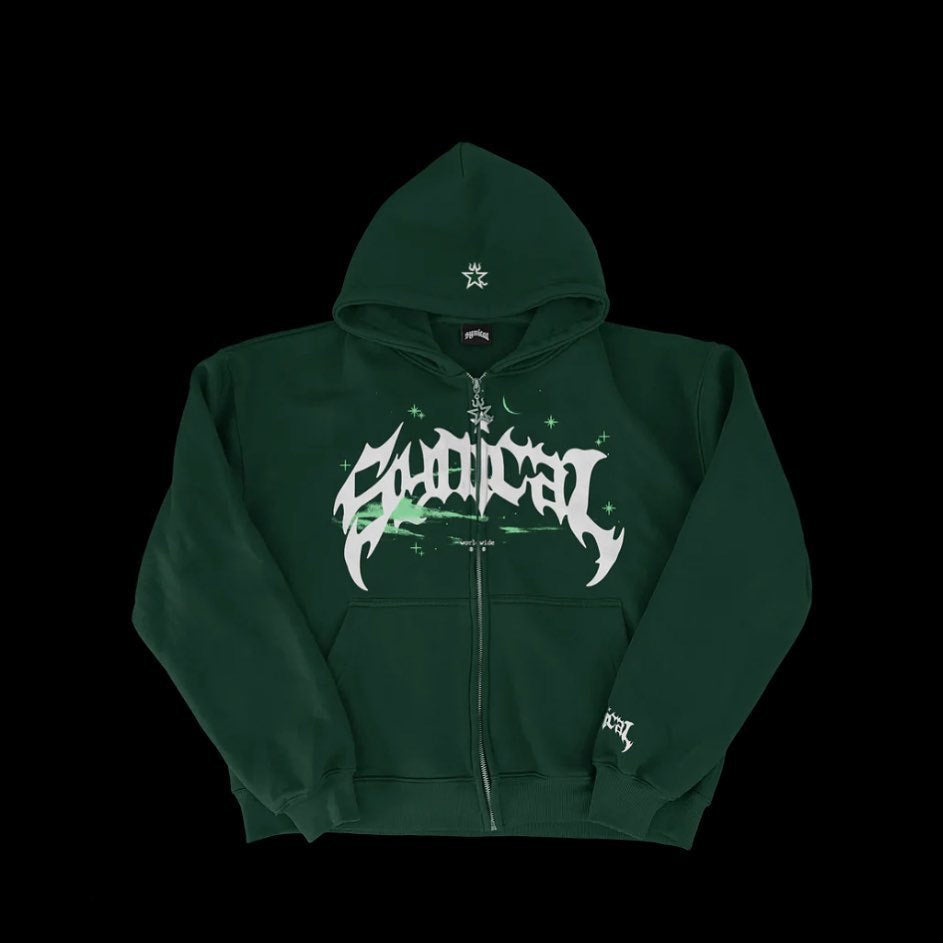 Women's hoodie with urban graphic element and practical pockets Lune London