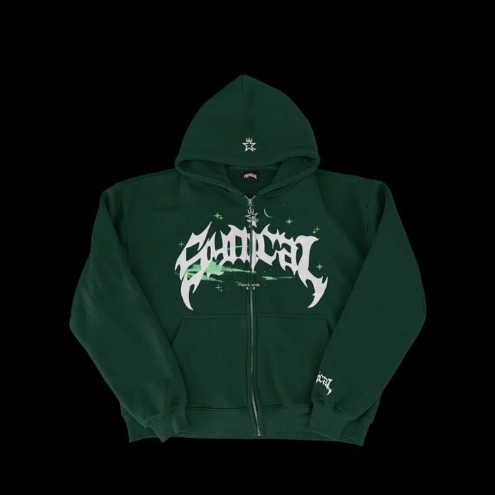 Women's hoodie with urban graphic element and practical pockets Lune London
