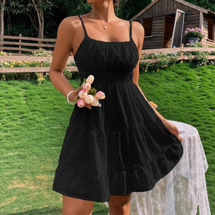 Summer dress for women with ruffles and adjustable spaghetti straps Lune London