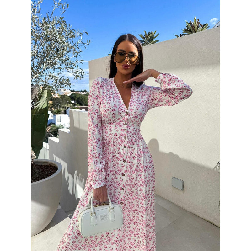 Lune London floral button maxi dress for women