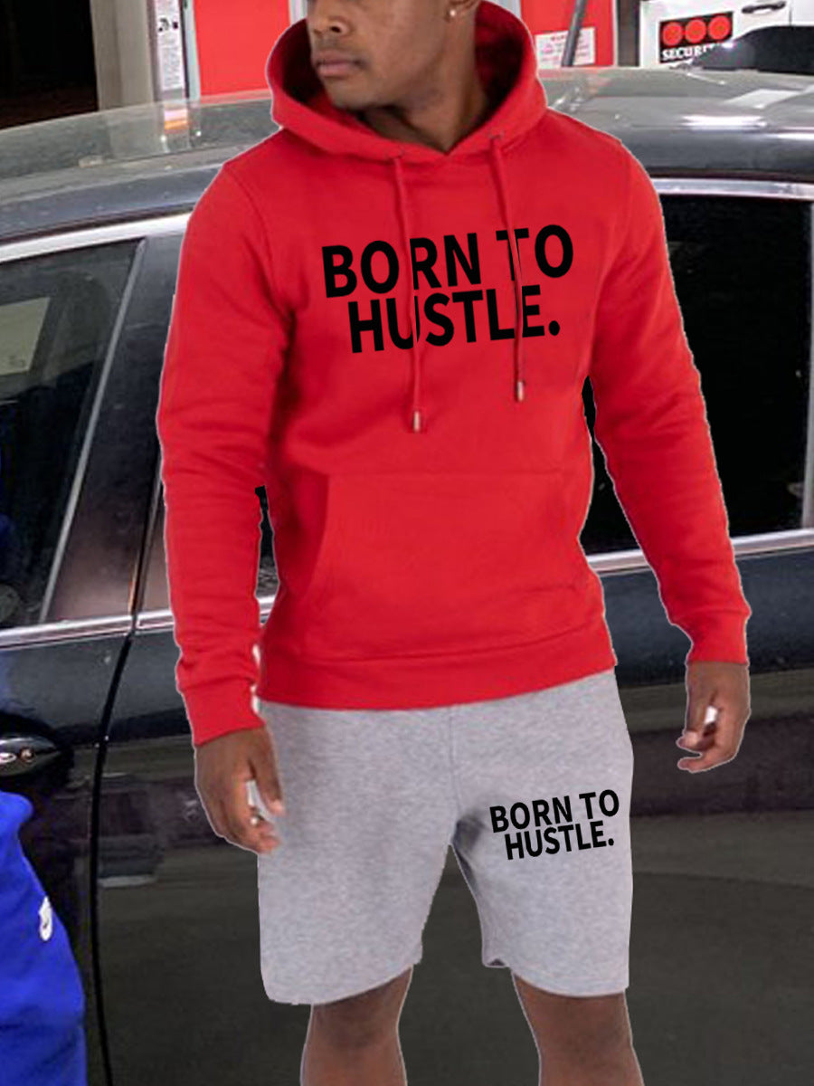 Women's hoodie and sporty shorts set with motivational Lune London inscription