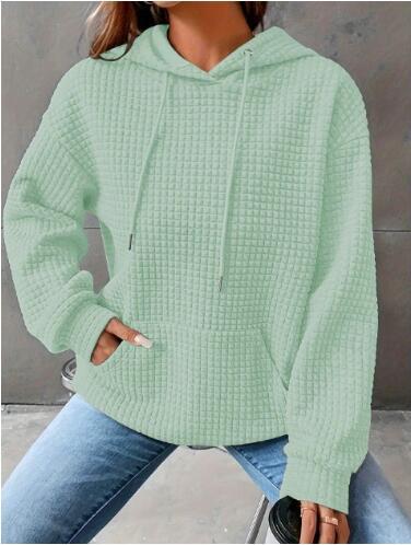 Casual hoodie for women with textured surface and practical kangaroo pocket Lune London