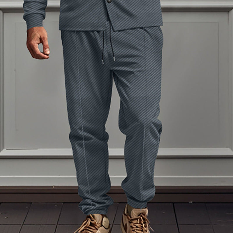 Men's branded jogger pants with elastic waistband and practical side pockets Lune London