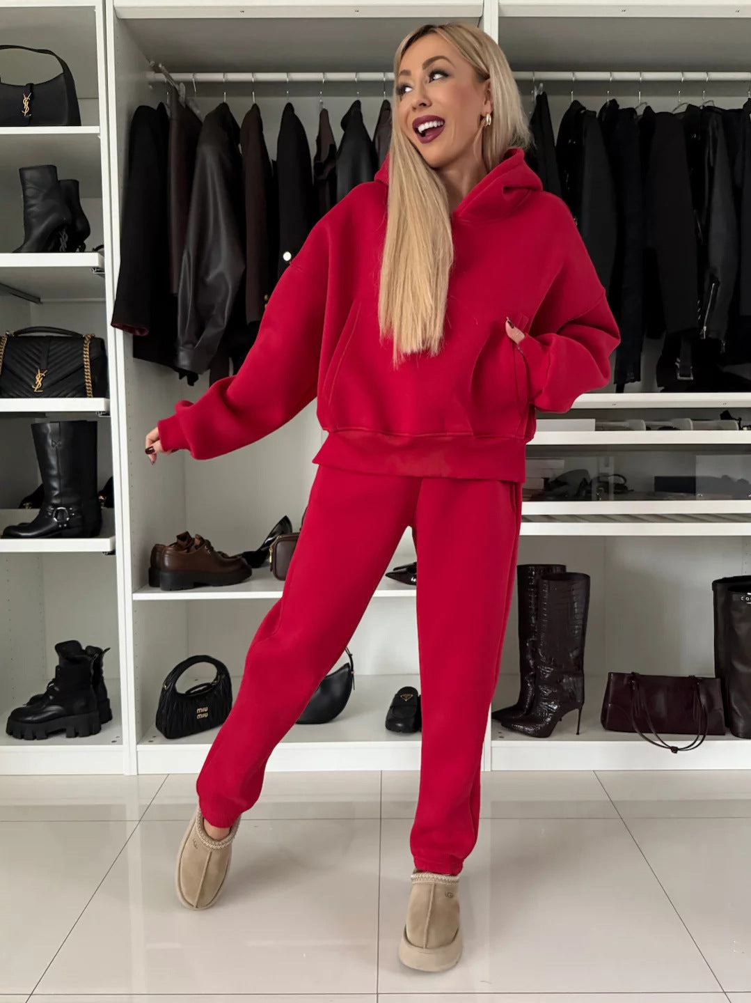 Women's Casual Loungewear Set with Hoodie and Jogging Pants Made Of Soft Fleece Lune London