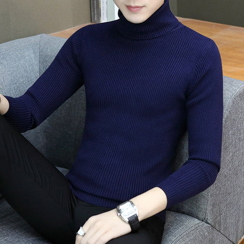 Men Ribbed Turtleneck Sweater Elegant Lune London