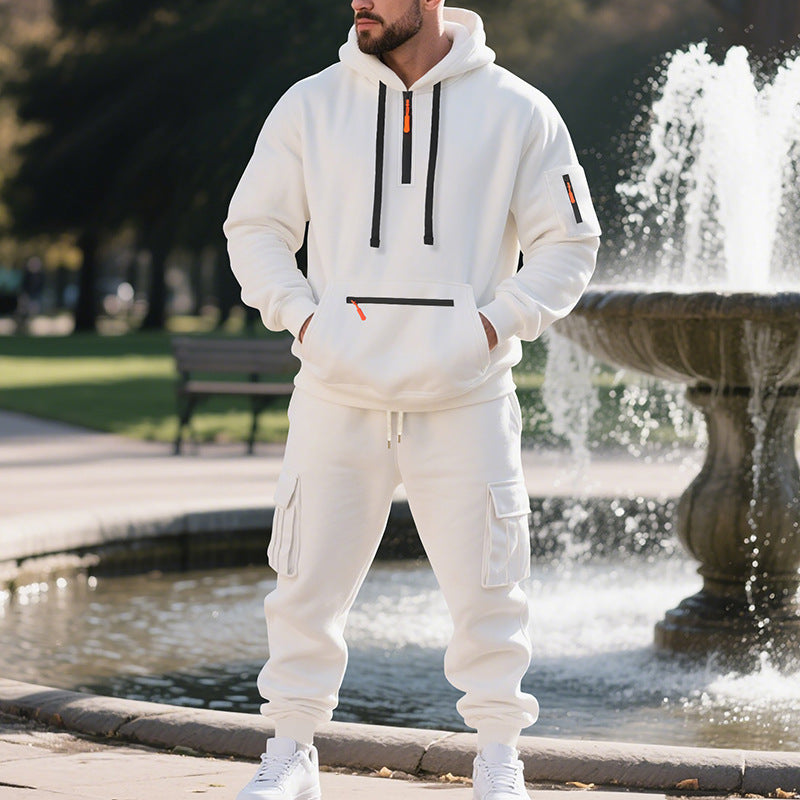 Men's sporty hoodie and chic cargo pant set